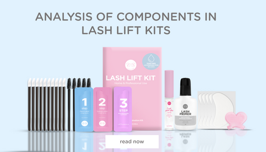 Analysis of components in lash lift kits, solutions, and tools